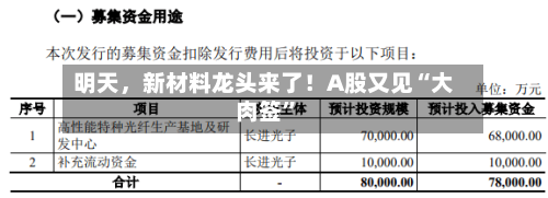 明天，新材料龙头来了！A股又见“大肉签”-第3张图片