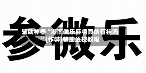 辅助神器“湖南微乐麻将真的有挂吗	”(作弊)辅助透视教程-第2张图片