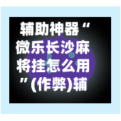辅助神器“微乐长沙麻将挂怎么用”(作弊)辅助透视教程-第2张图片