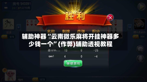 辅助神器“云南微乐麻将开挂神器多少钱一个”(作弊)辅助透视教程-第2张图片