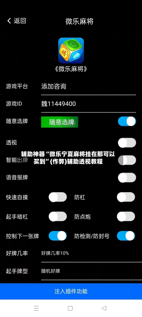 辅助神器“微乐宁夏麻将挂在那可以买到”(作弊)辅助透视教程-第2张图片