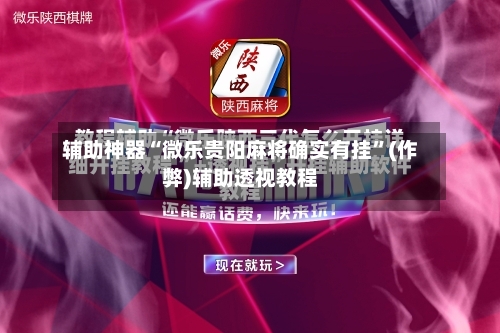 辅助神器“微乐贵阳麻将确实有挂”(作弊)辅助透视教程-第2张图片