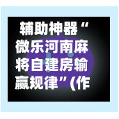 辅助神器“微乐河南麻将自建房输赢规律”(作弊)辅助透视教程-第3张图片