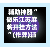 辅助神器“微乐江苏麻将开挂方法”(作弊)辅助透视教程