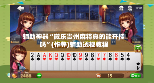 辅助神器“微乐贵州麻将真的能开挂吗”(作弊)辅助透视教程-第2张图片