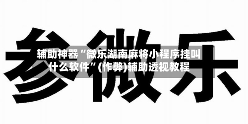 辅助神器“微乐湖南麻将小程序挂叫什么软件”(作弊)辅助透视教程-第2张图片