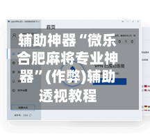 辅助神器“微乐合肥麻将专业神器	”(作弊)辅助透视教程-第2张图片