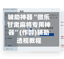 辅助神器“微乐甘肃麻将专用神器	”(作弊)辅助透视教程-第2张图片