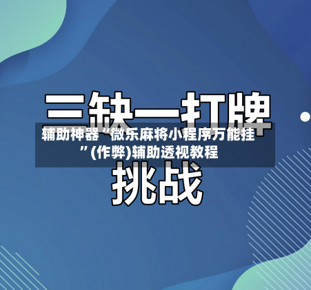 辅助神器“微乐麻将小程序万能挂”(作弊)辅助透视教程-第2张图片