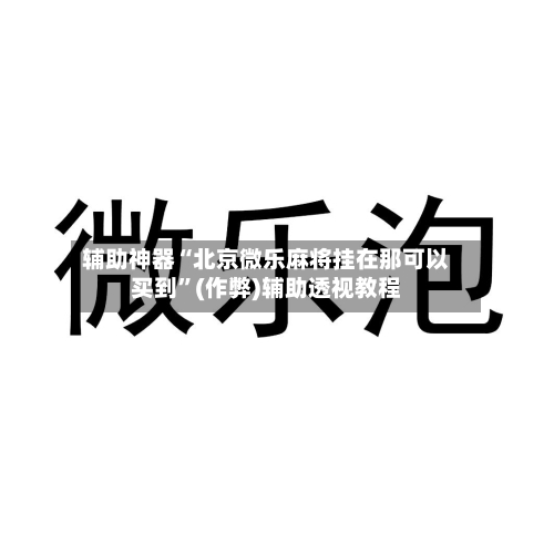 辅助神器“北京微乐麻将挂在那可以买到”(作弊)辅助透视教程