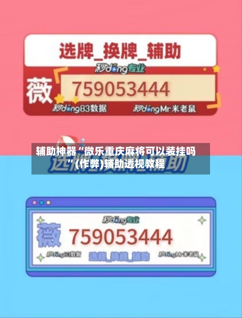 辅助神器“微乐重庆麻将可以装挂吗”(作弊)辅助透视教程
