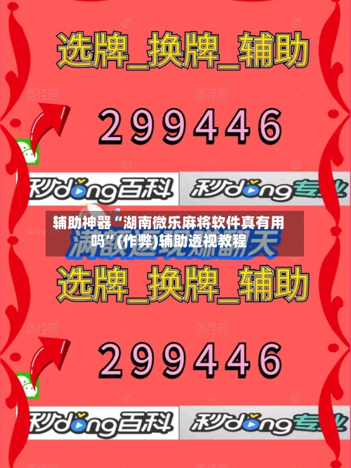 辅助神器“湖南微乐麻将软件真有用吗”(作弊)辅助透视教程-第2张图片