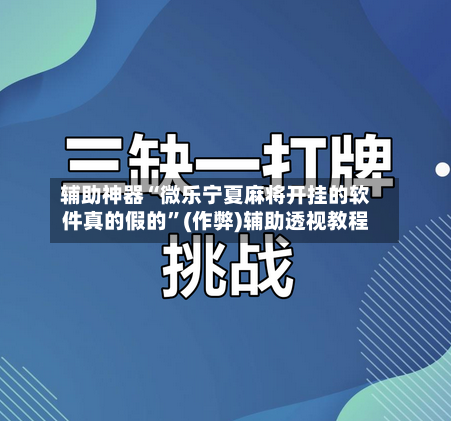 辅助神器“微乐宁夏麻将开挂的软件真的假的	”(作弊)辅助透视教程-第3张图片