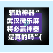 辅助神器“武汉微乐麻将必赢神器是真的吗	”(作弊)辅助透视教程-第2张图片