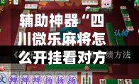 辅助神器“四川微乐麻将怎么开挂看对方的牌”(作弊)辅助透视教程-第3张图片