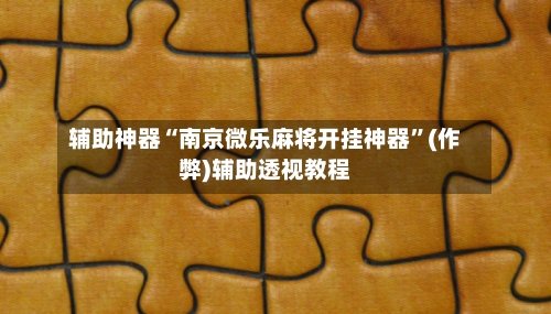 辅助神器“南京微乐麻将开挂神器”(作弊)辅助透视教程