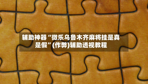 辅助神器“微乐乌鲁木齐麻将挂是真是假”(作弊)辅助透视教程-第2张图片