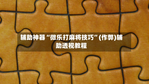 辅助神器“微乐打麻将技巧”(作弊)辅助透视教程-第2张图片