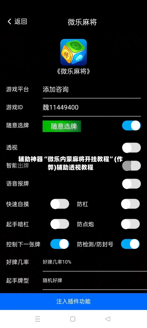 辅助神器“微乐内蒙麻将开挂教程”(作弊)辅助透视教程