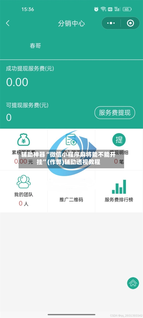辅助神器“微信小程序麻将能不能开挂”(作弊)辅助透视教程-第2张图片