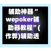 辅助神器“wepoker辅助器教程”(作弊)辅助透视教程-第2张图片