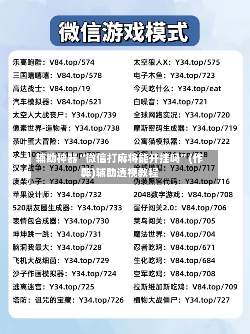 辅助神器“微信打麻将能开挂吗”(作弊)辅助透视教程-第3张图片