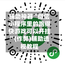 辅助神器“微信小程序里的跑得快游戏可以开挂	”(作弊)辅助透视教程-第2张图片