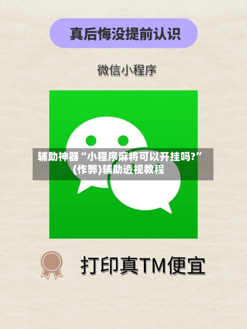辅助神器“小程序麻将可以开挂吗?”(作弊)辅助透视教程-第2张图片