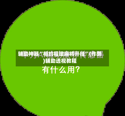 辅助神器“相约福建麻将开挂”(作弊)辅助透视教程