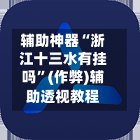 辅助神器“浙江十三水有挂吗”(作弊)辅助透视教程