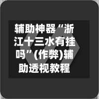辅助神器“浙江十三水有挂吗”(作弊)辅助透视教程-第2张图片