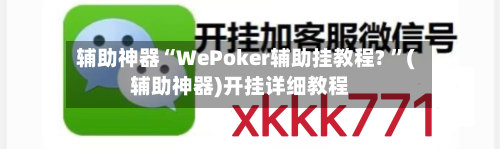 辅助神器“WePoker辅助挂教程? 	”(辅助神器)开挂详细教程-第3张图片
