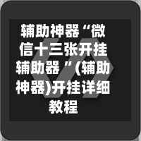 辅助神器“微信十三张开挂辅助器 	”(辅助神器)开挂详细教程-第2张图片