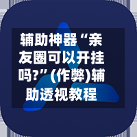 辅助神器“亲友圈可以开挂吗?	”(作弊)辅助透视教程-第3张图片