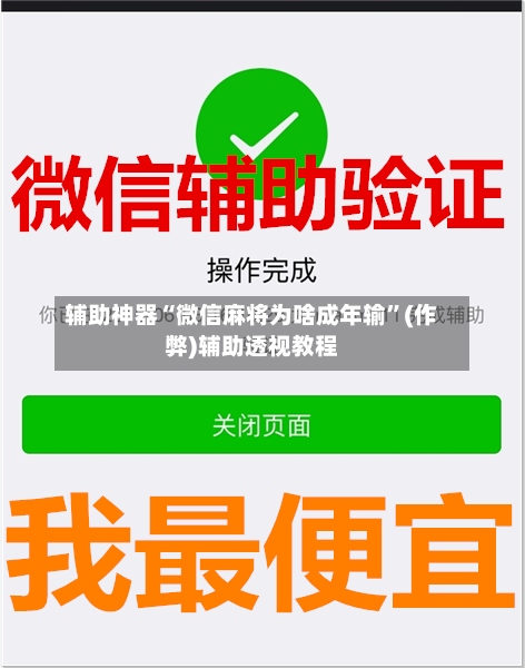 辅助神器“微信麻将为啥成年输”(作弊)辅助透视教程-第2张图片