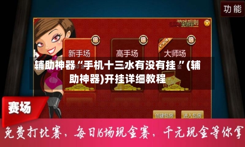 辅助神器“手机十三水有没有挂 ”(辅助神器)开挂详细教程