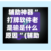 辅助神器“打牌软件老是输是什么原因 	”(辅助神器)开挂详细教程-第3张图片