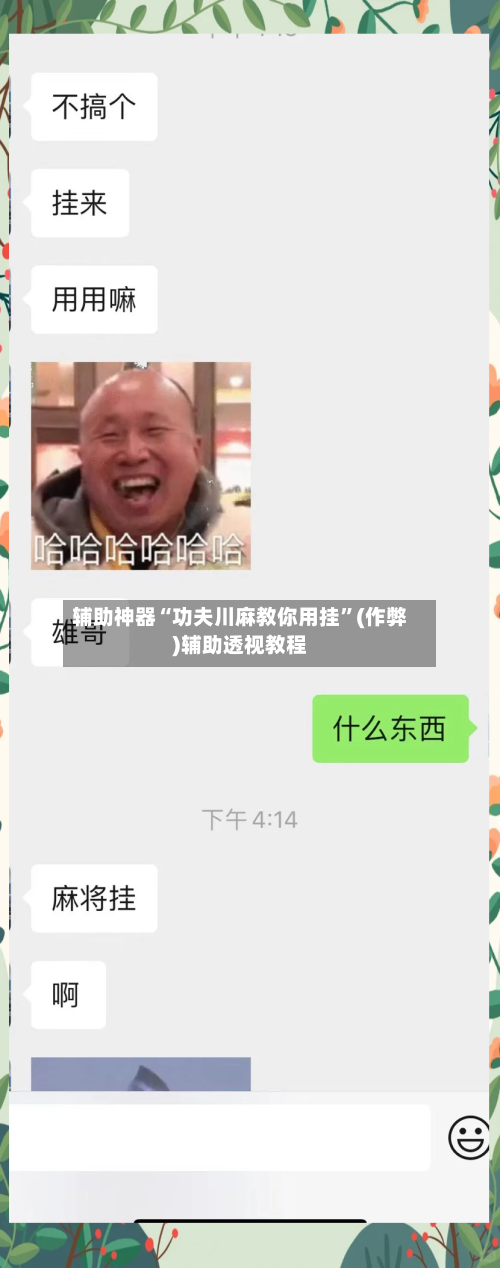 辅助神器“功夫川麻教你用挂”(作弊)辅助透视教程