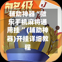 辅助神器“微乐手机麻将通用挂 	”(辅助神器)开挂详细教程-第2张图片