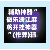 辅助神器“微乐浙江麻将开挂神器”(作弊)辅助透视教程