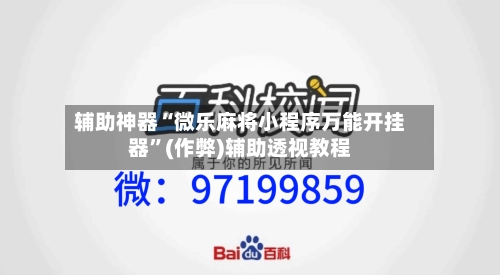 辅助神器“微乐麻将小程序万能开挂器”(作弊)辅助透视教程-第3张图片