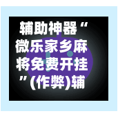 辅助神器“微乐家乡麻将免费开挂”(作弊)辅助透视教程-第2张图片