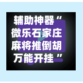 辅助神器“微乐石家庄麻将推倒胡万能开挂 ”(辅助神器)开挂详细教程-第1张图片