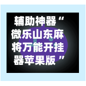 辅助神器“微乐山东麻将万能开挂器苹果版 ”(辅助神器)开挂详细教程