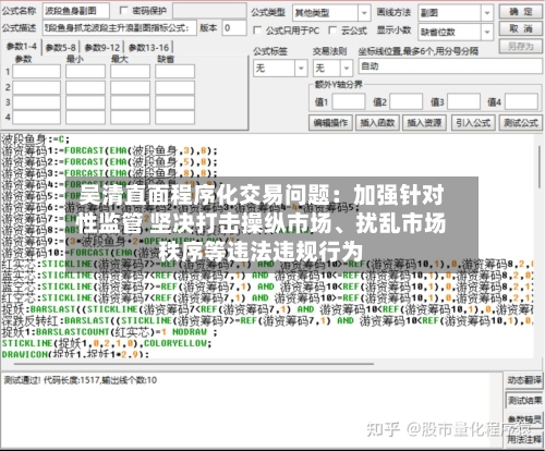 吴清直面程序化交易问题：加强针对性监管 坚决打击操纵市场、扰乱市场秩序等违法违规行为-第3张图片