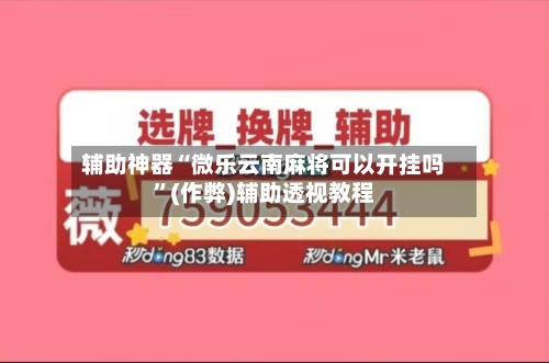 辅助神器“微乐云南麻将可以开挂吗”(作弊)辅助透视教程
